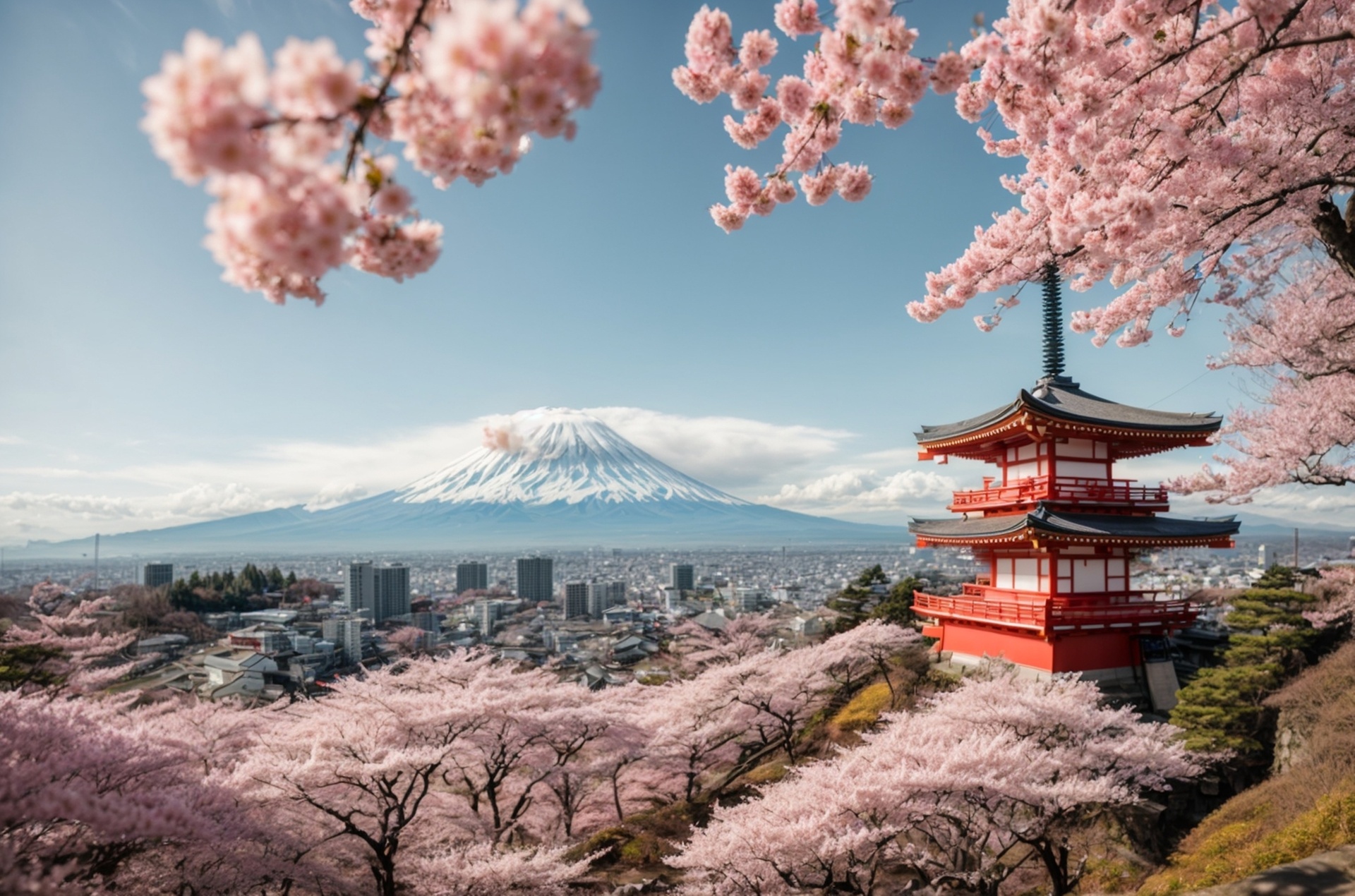 Mount Fuji and Cherry Blossoms, Japan